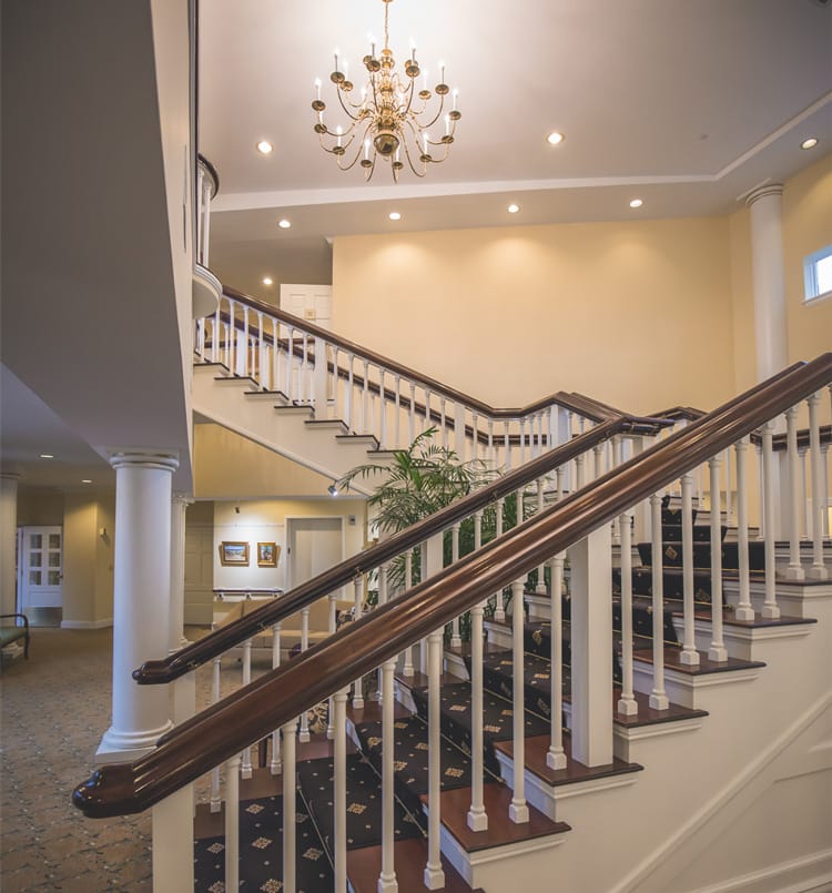 Evergreen Woods North Branford | Clubhouse Stairs | 2017-115